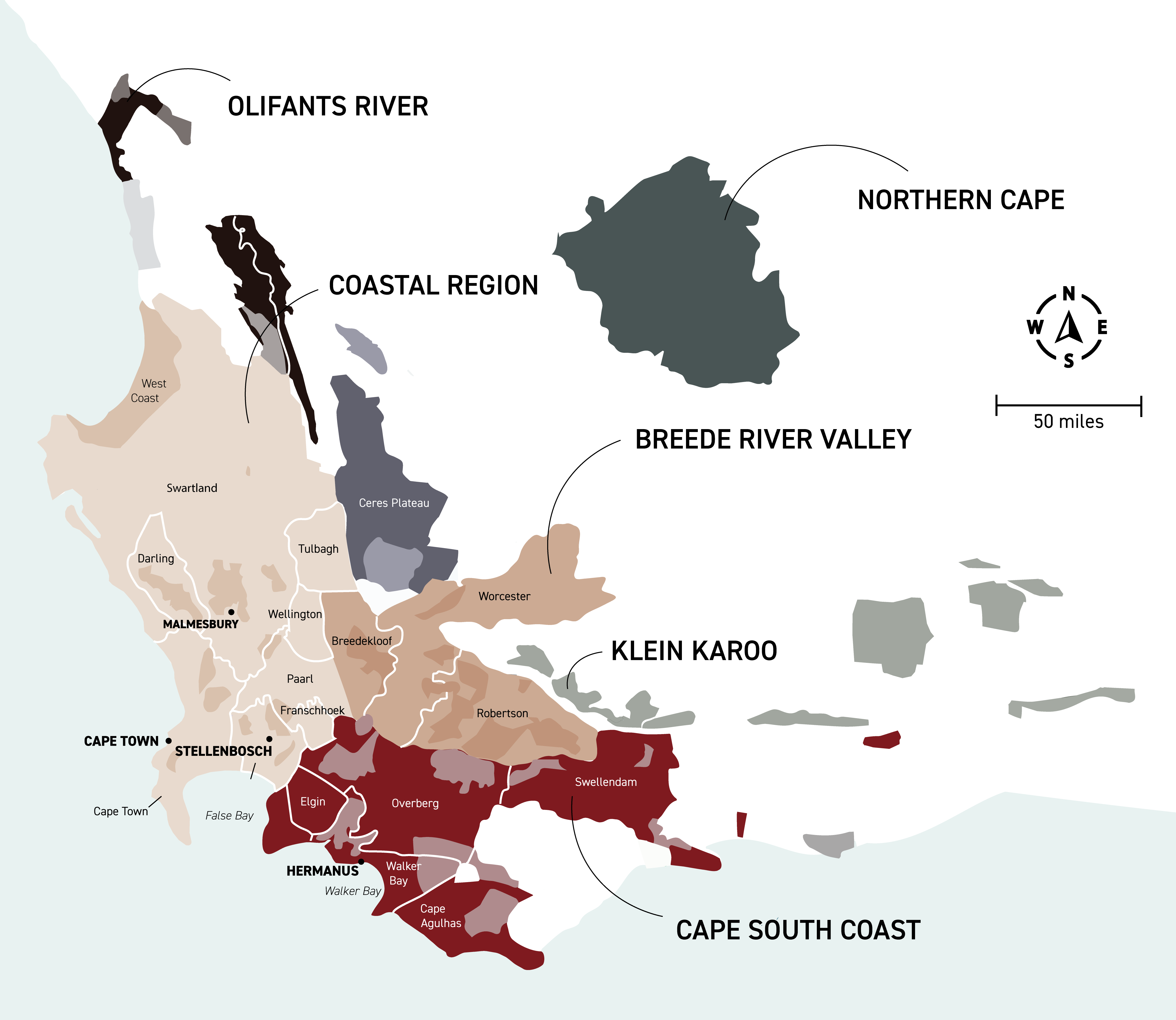 Read about the 'extreme winemaking' on the southern tip of South Africa  from @JancisRobinson. Our maps help clarify the relationship of Elim ward  in Cape Agulhas district in the Cape South Coast, image size:4872x4224